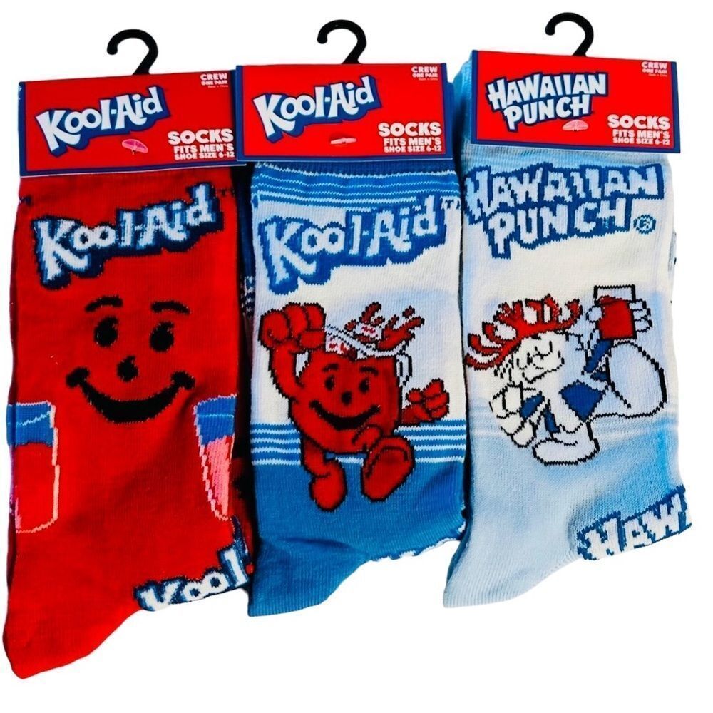 Odd Sox Crazy Socks Funny Novelty Crew Socks Men’s Size 6-12, Beverages, 3 Pairs